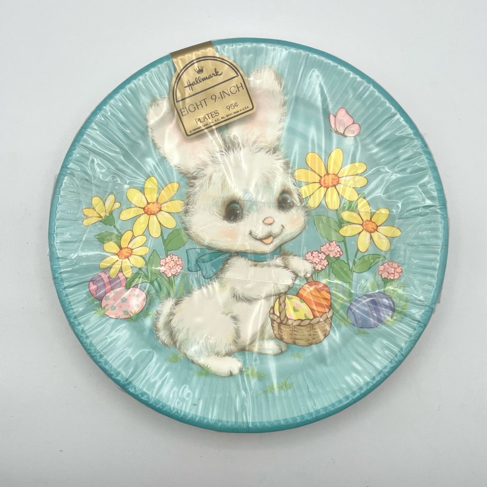 Vintage Hallmark 80s 90s Wildflowers Retro Spring 9 Inch Paper Plates 16 Count